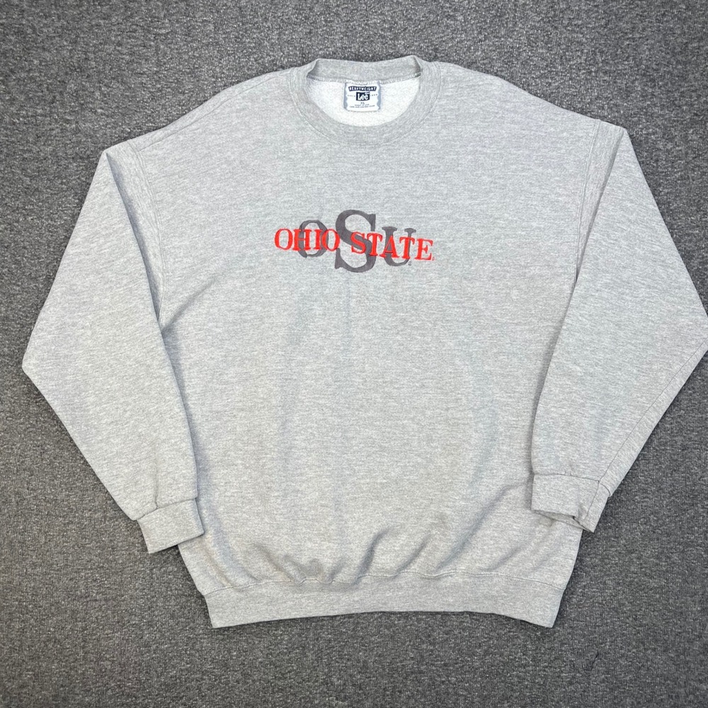 Lee Sweatshirt Mens XL Gray Vintage Ohio State University OSU Pullover NCAA USA